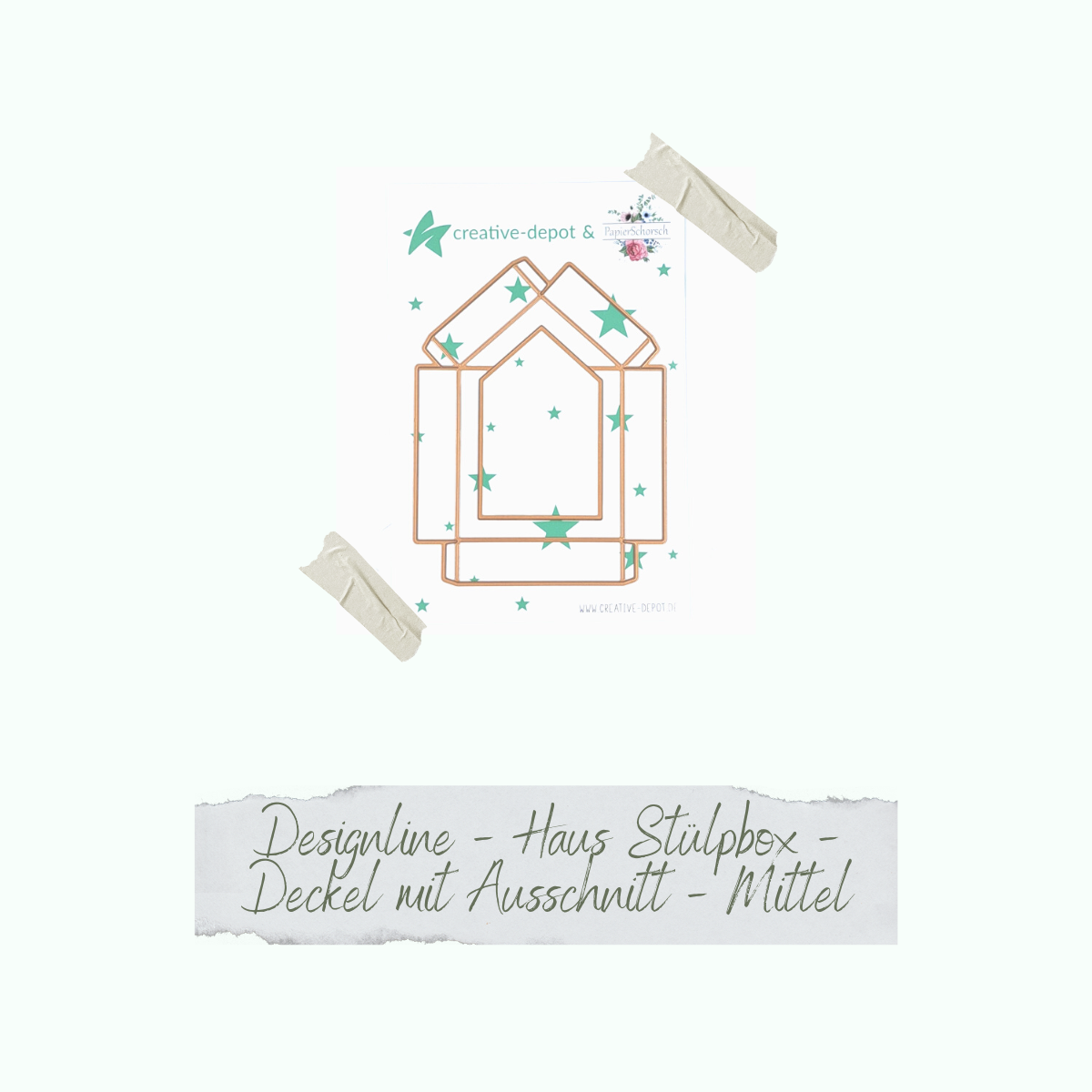 Die - Designline - Haus Stülpbox - Deckel mit Ausschnitt - mittel