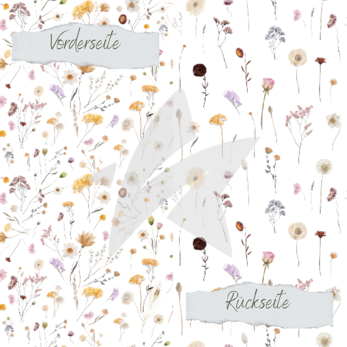 Designpapier - Herbstliche Trockenblumen - Beidseitig bedruckt