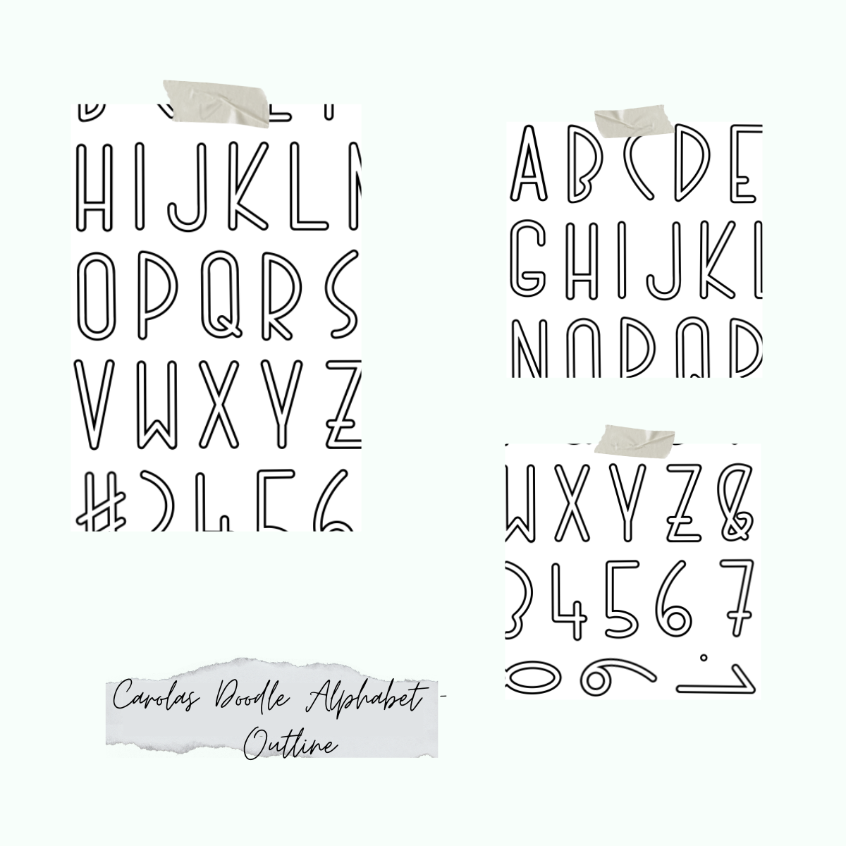 Stempelset - Carolas Doodle Alphabet - Outline
