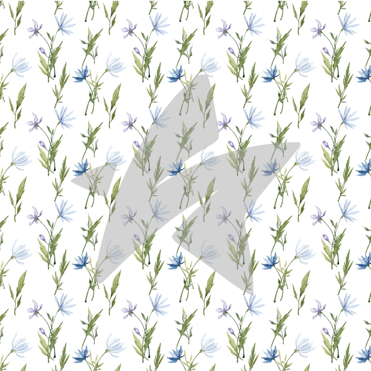 Designpapier - Blaue Frühlingsblumen I