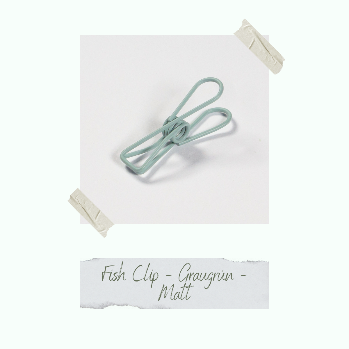 Fish Clip - Graugrün - 0,8 x 3,2 cm