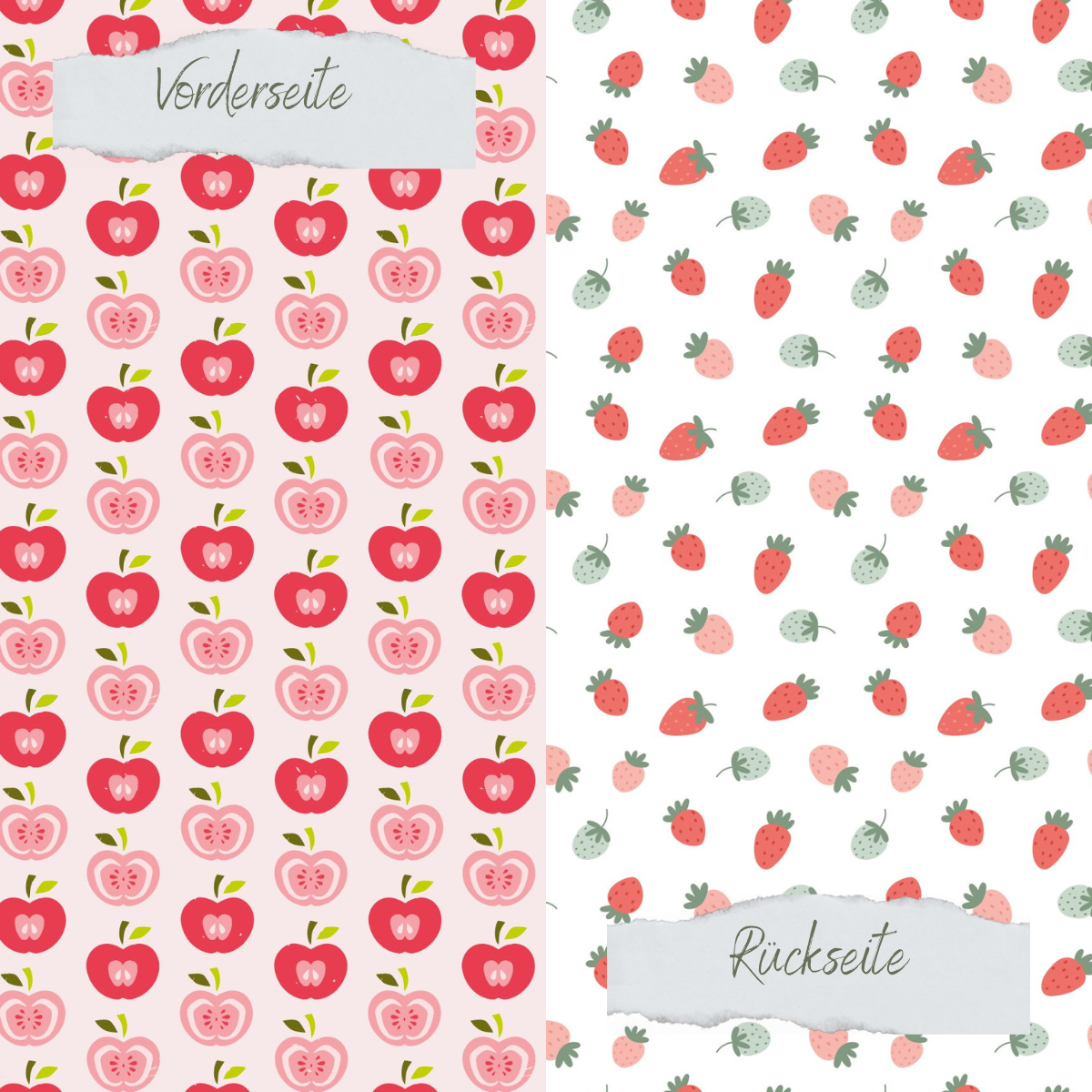 Designpapier - Designline - Süße Äpfel und Beeren - Doppelseitig bedruckt