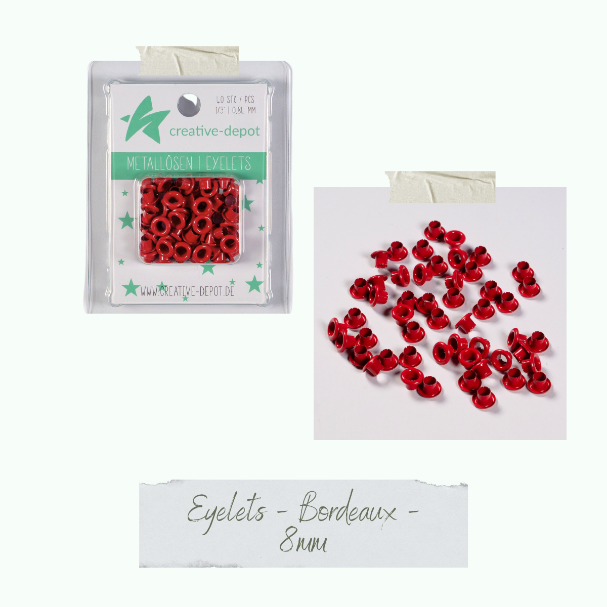 Eyelets - Bordeaux - 8 mm