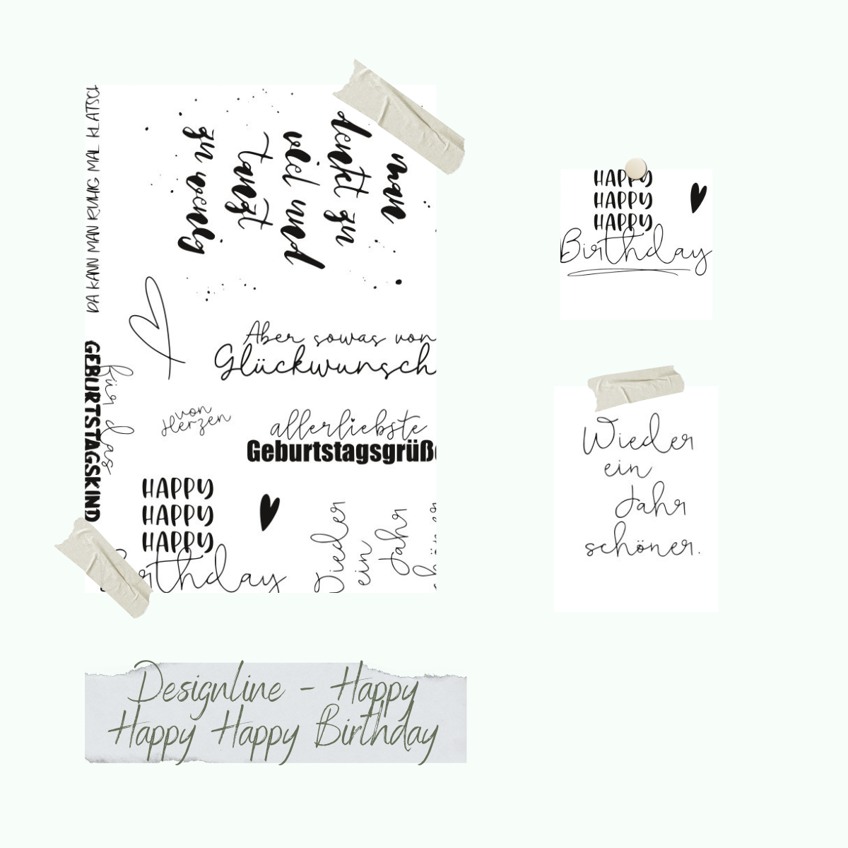 Stempelset - Designline - Happy Happy Happy Birthday