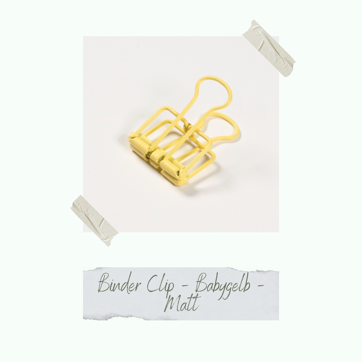 Binder Clip - Babygelb - 2,0 x 4,0 cm