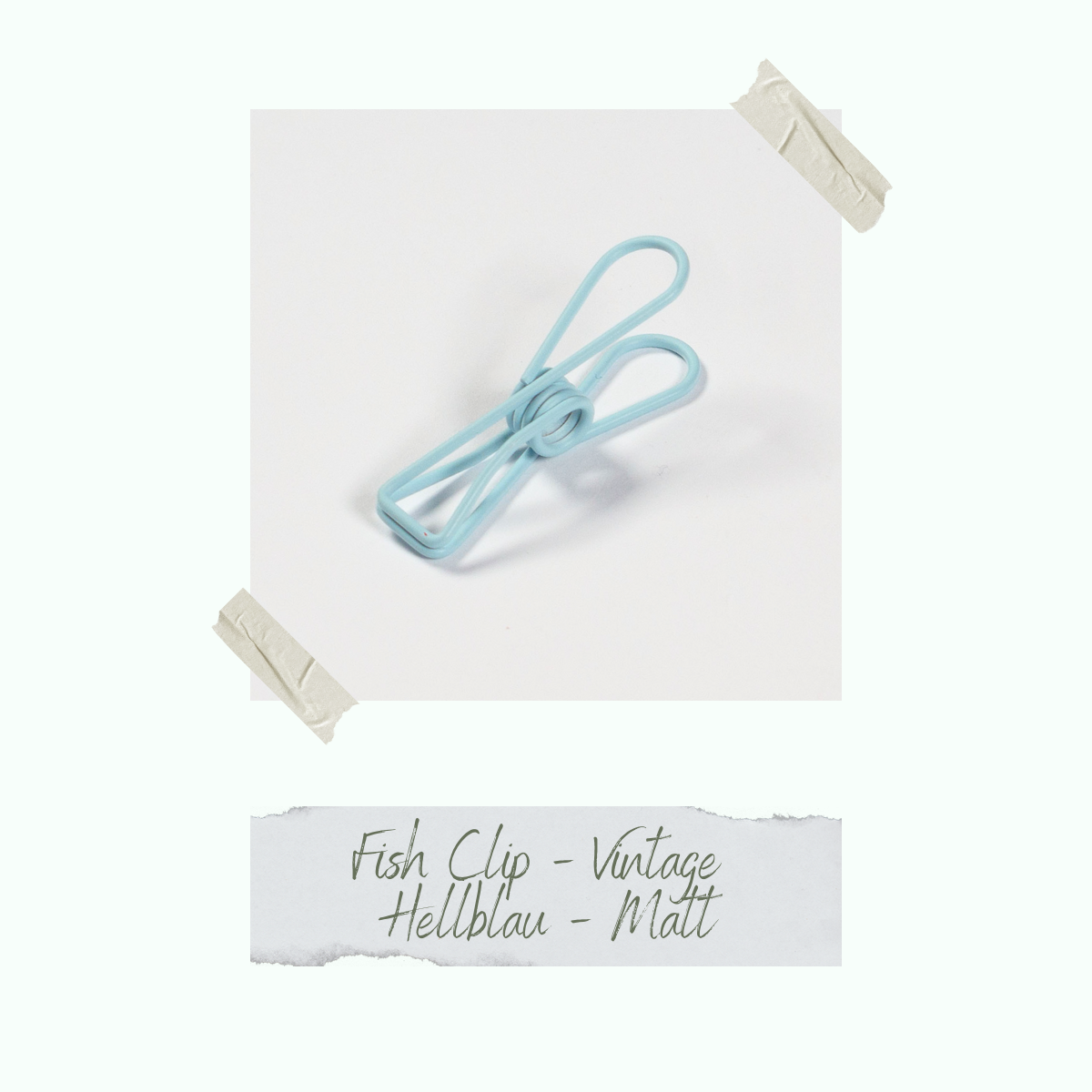 Fish Clip - Vintage Hellblau - 0,8 x 3,2 cm