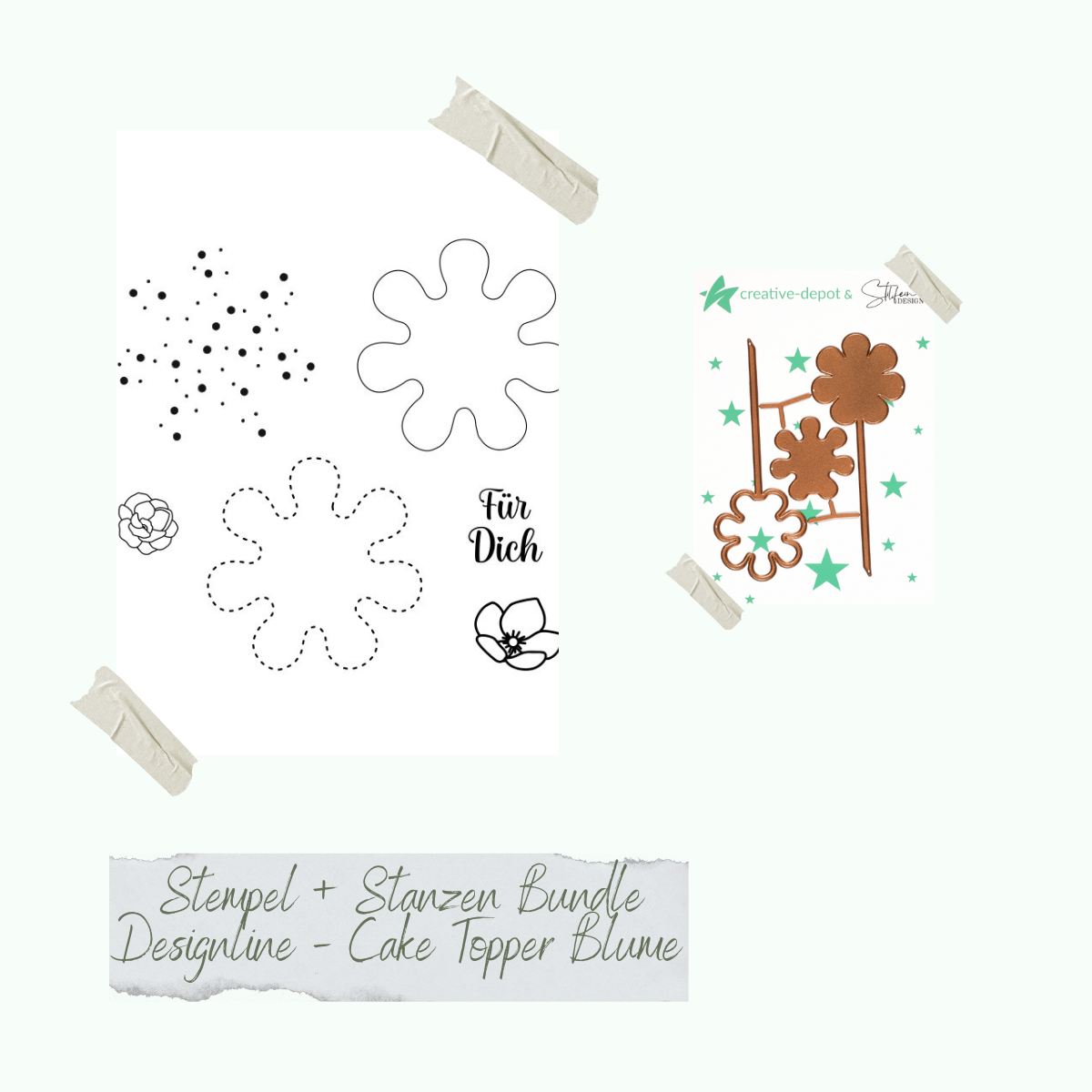 Bundle - Designline - Cake Topper Blume - Stempelset & Stanzen