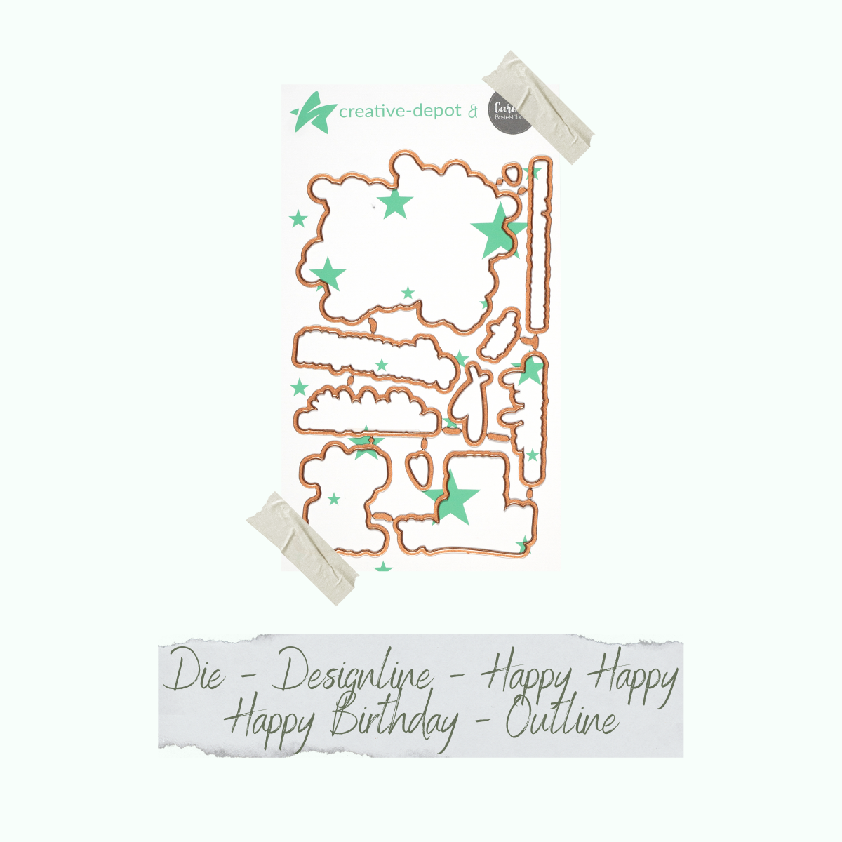 Die - Designline - Happy Happy Happy Birthday - Outline
