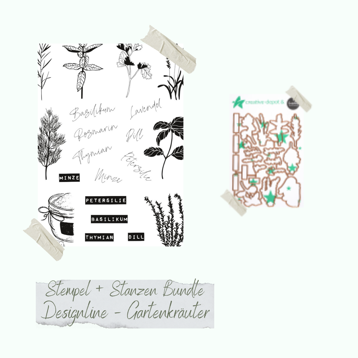 Bundle - Designline - Gartenkräuter - Stempelset & Stanzen