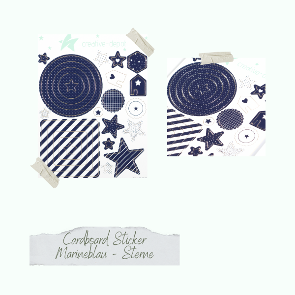 Cardboard Sticker - Marineblau - Sterne